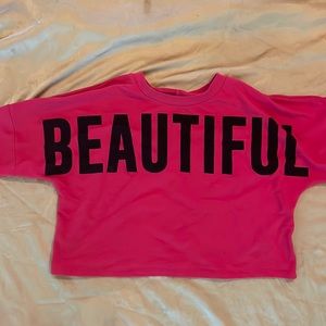 Soho Street "Beautiful" cropped sweatshirt